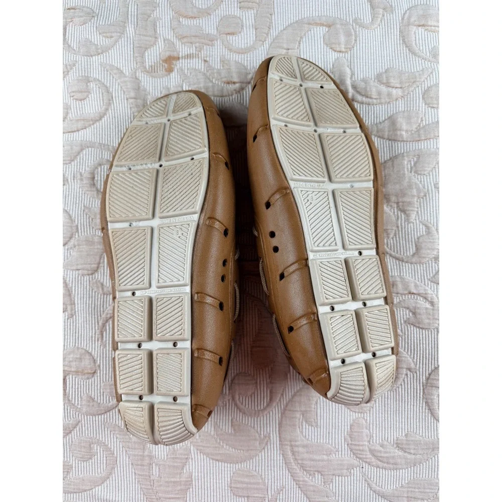 Tucket Footwear Mens Tan Waterproof Boat Shoes Deck Loafers Size 8 Made in USA